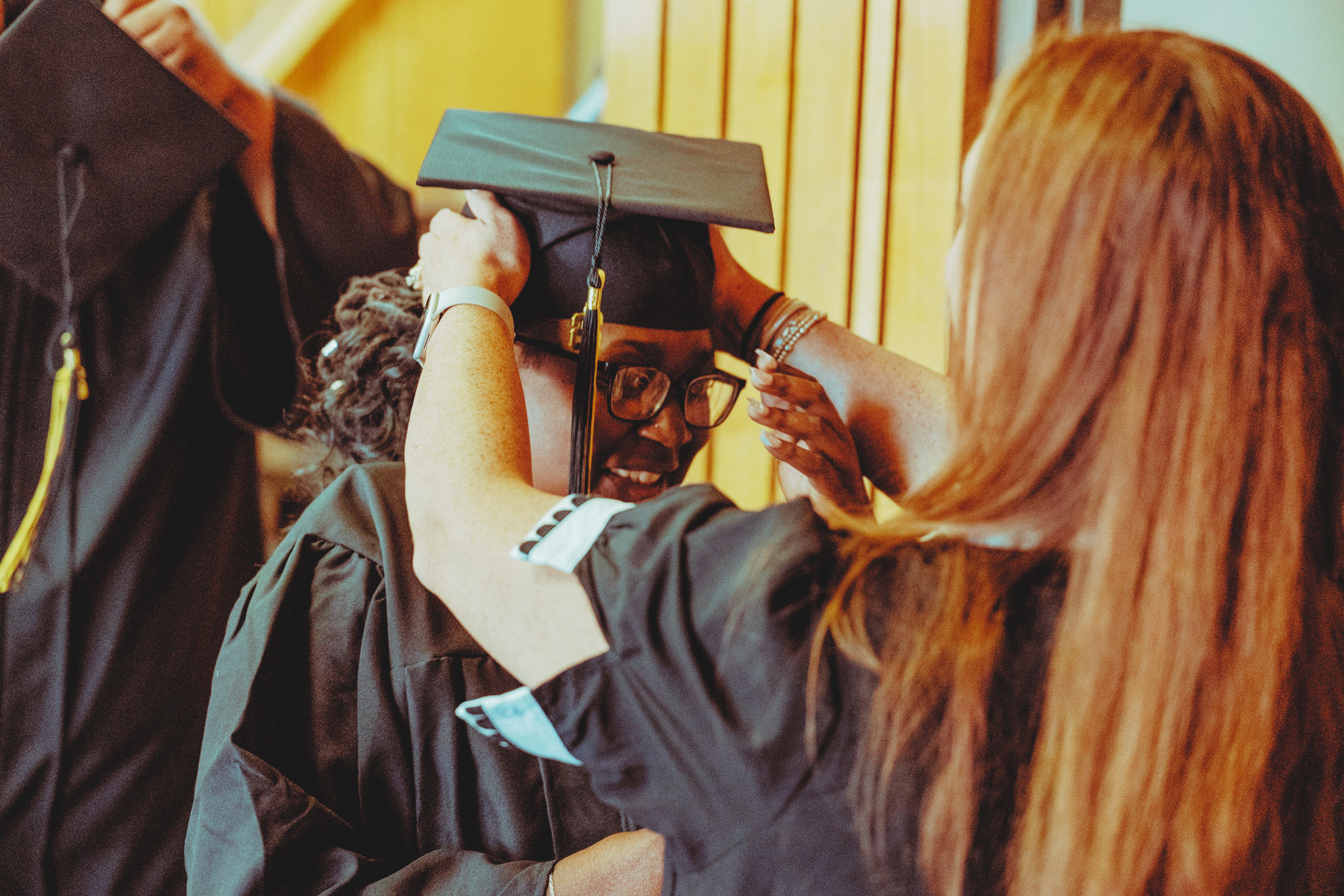 Photo of student during graduation.