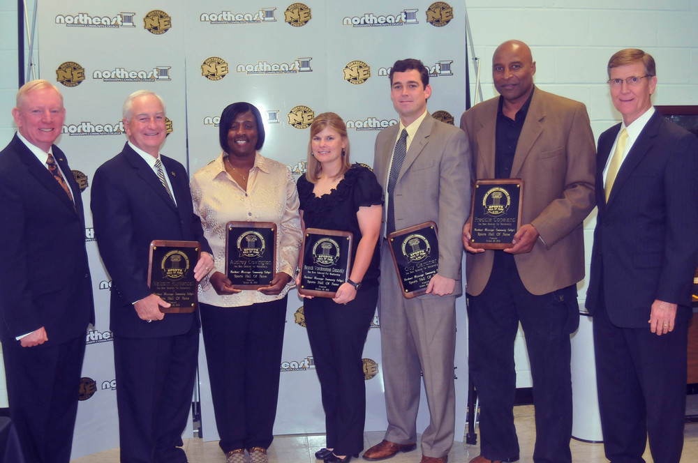 President Johnny Allen, Inductee Malcom Kuykendall, Inductee Audrey Covington, Inductee Vondenstien Donnelly, Inductee Guy Garner, Inductee Copeland, Ricky Ford