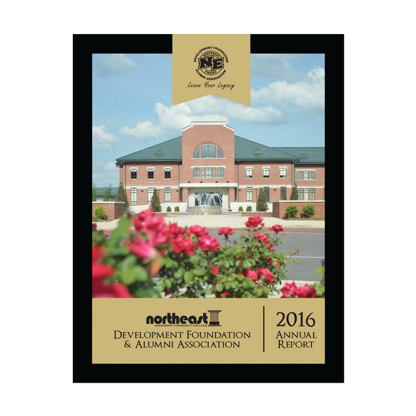 cover of the 2016 annual report featuring a photo of Ramsey Hall
