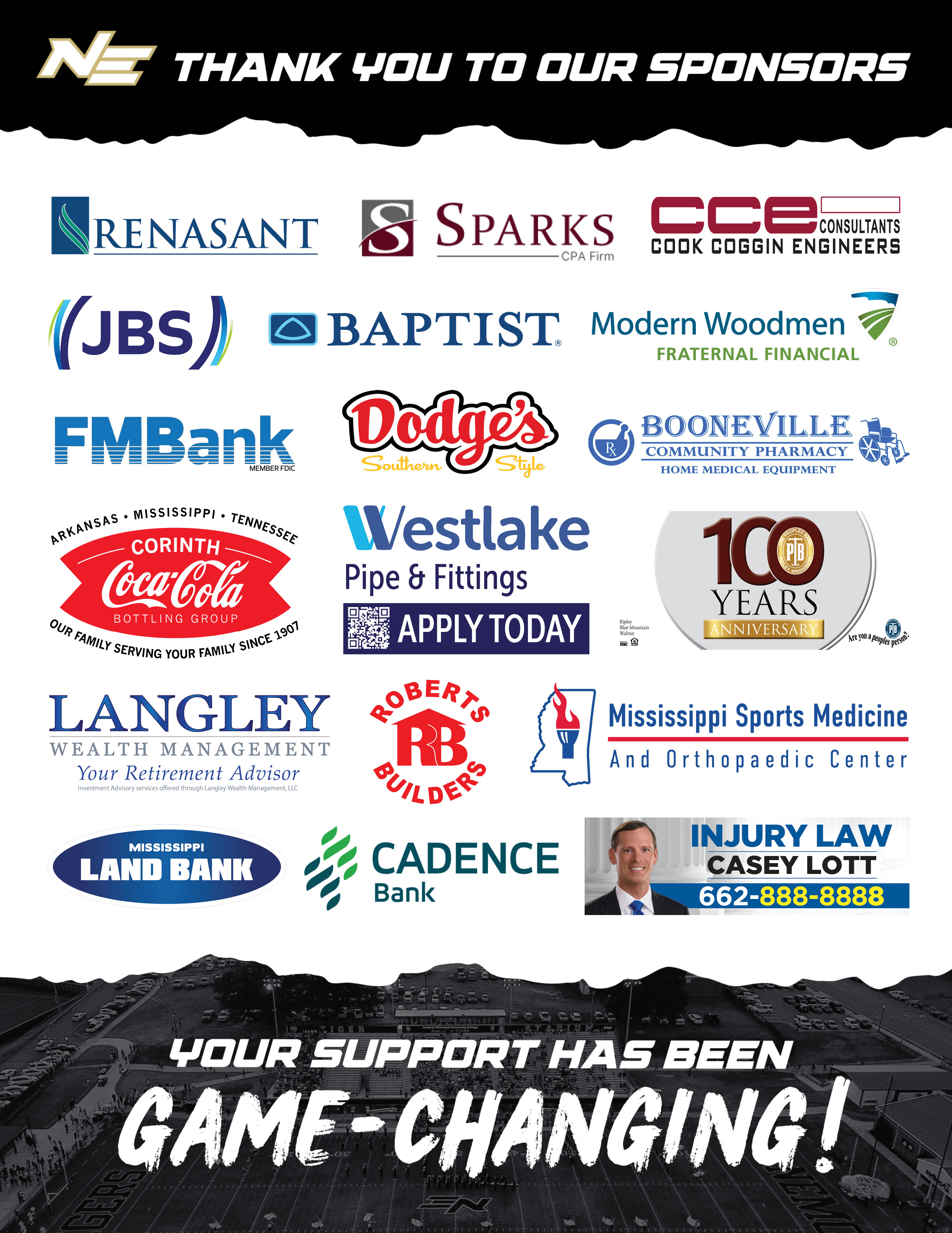 Logos for the 2025-2026 Jump on Board Campaign sponsors