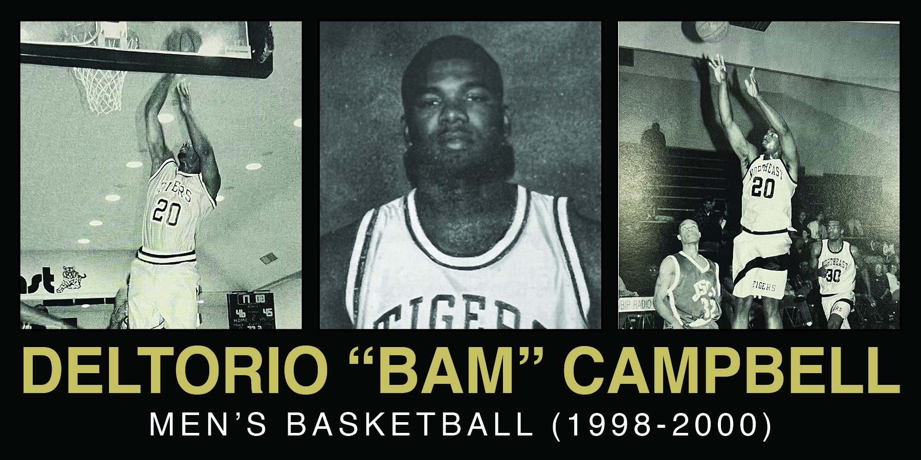 Collage featuring three images of "Bam" Campbell