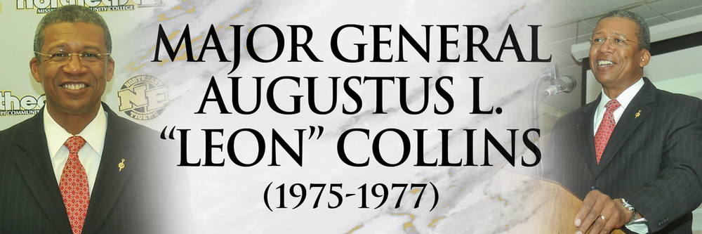 photo banner for General Collins with pictures of him at the alumni hall of fame induction 
