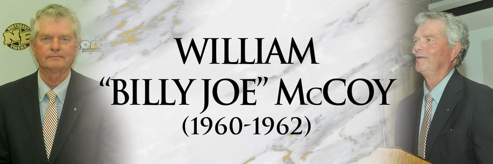 photo banner for William McCoy with photos of him at the nemcc hall of fame ceremony 