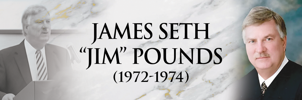 header banner for alumni hall of fame Jim Seth Pounds with his headshot and dates of attendance at nemcc