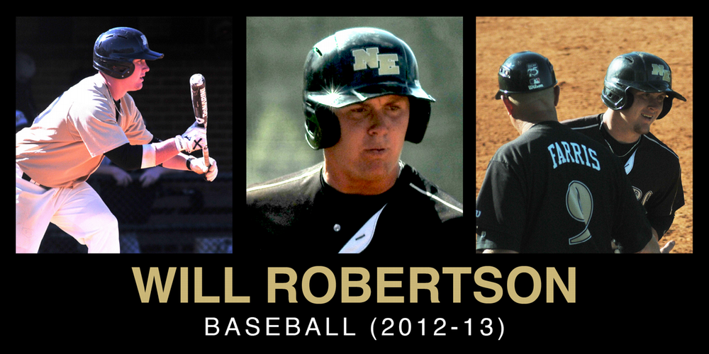 Collage of Will Robertson showcasing his baseball career from 2012 to 2013.