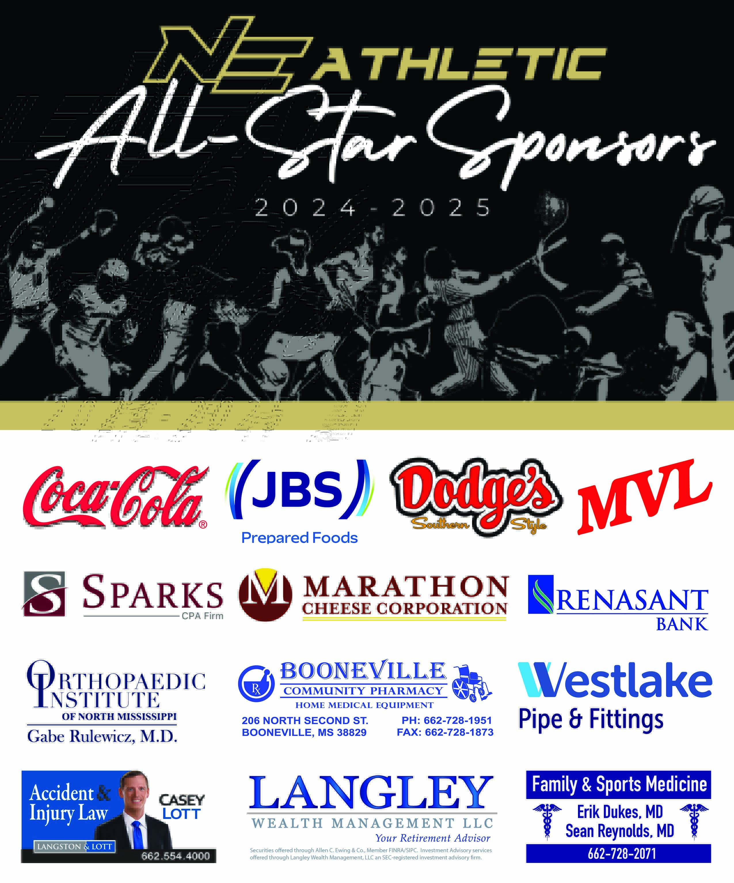 Logos for the 2024-2025 All-Star Sponsors
