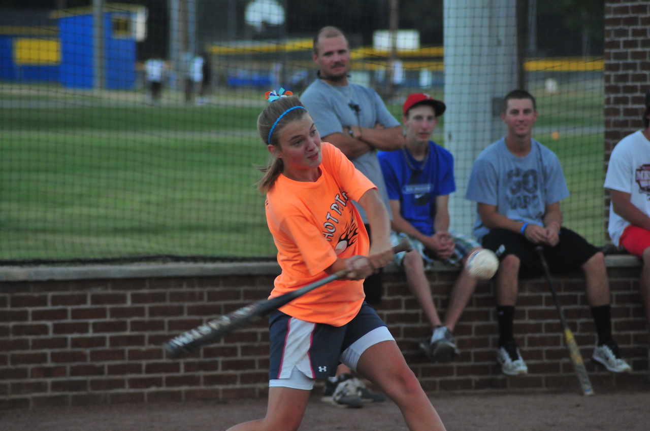 Photo of students playing Intramural Softball