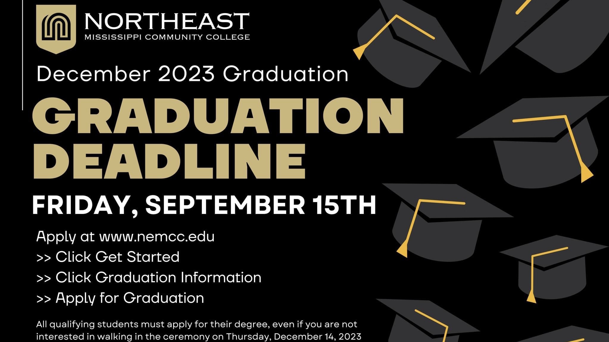 Last Day to Apply for December Graduation